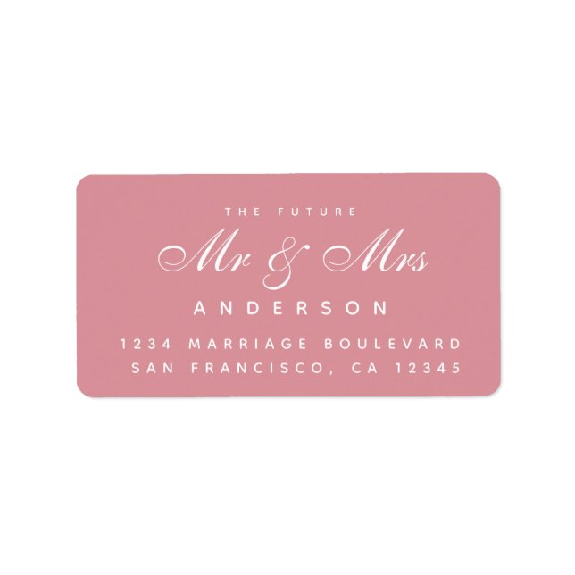 Étiquette d'adresse de mariage Future M. Mme Chic  (Devant)