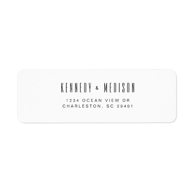 Étiquette d'adresse de mariage minimaliste moderne (Devant)
