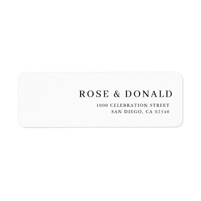 Étiquette d'adresse de mariage personnalisée simpl (Devant)