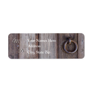 Étiquette d'adresse de mariage poignée de porte de