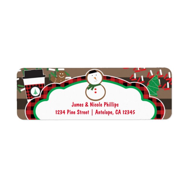 Étiquette d'adresse de Noël Cocoa & Cookies (Devant)