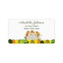 Étiquette d'adresse de Pâques Chat Mignon Œufs de