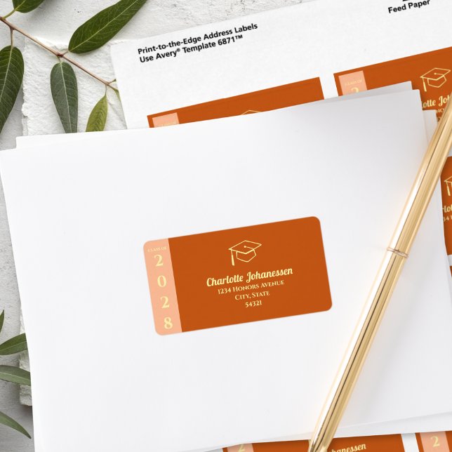 Étiquette d'adresse de remise de diplôme moderne o (Créateur téléchargé)