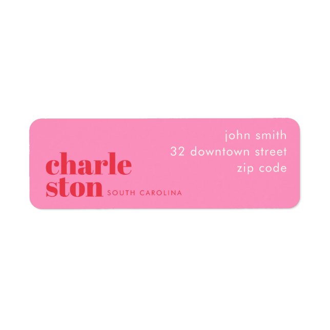 Étiquette d'adresse de résident de Charleston Caro (Devant)