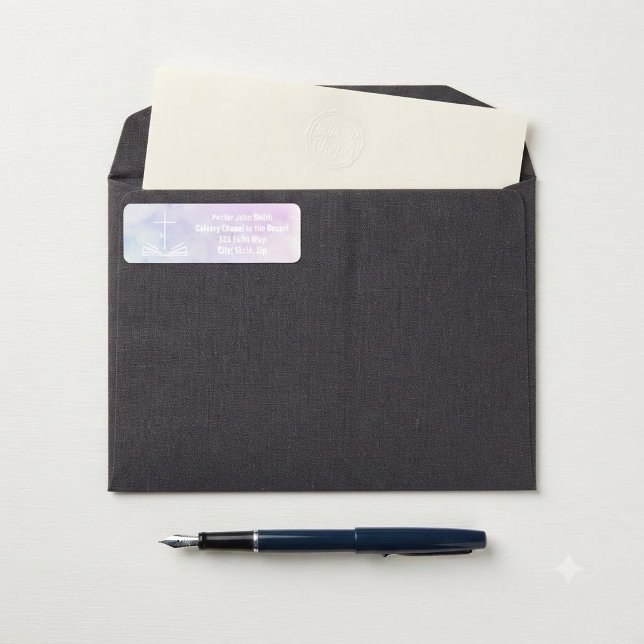 Étiquette d'adresse de retour à l'aquarelle de cro (Créateur téléchargé)