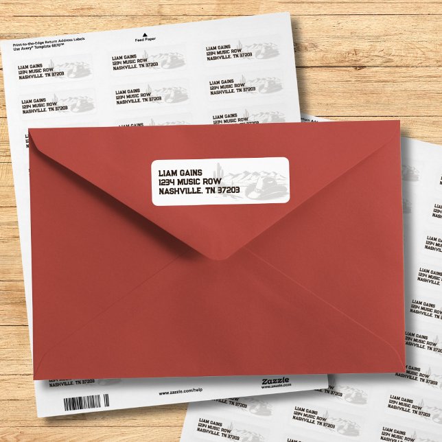 Étiquette d'adresse de retour à thème western rust (Vintage Last Rodeo Rustic Cowboy Bachelor Party Return Address Label)