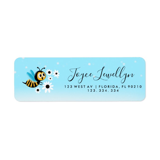 étiquette d'adresse de retour abeille et daisie (Devant)