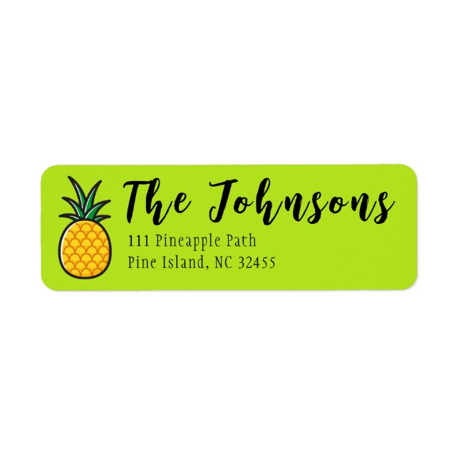 Étiquette d'adresse de retour Ananas Tropical Tiki (Devant)