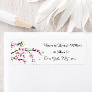 Étiquette d'adresse de retour aquarelle Fleur de c