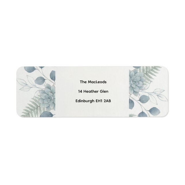 Étiquette d'adresse de retour au design Eucalyptus (Devant)