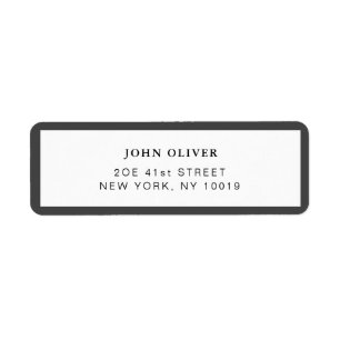 Étiquette d'adresse de retour avec bordure gris fo