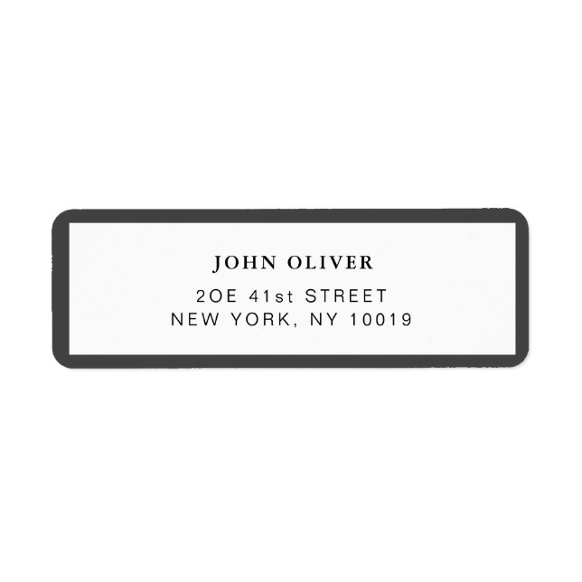 Étiquette d'adresse de retour avec bordure gris fo (Devant)