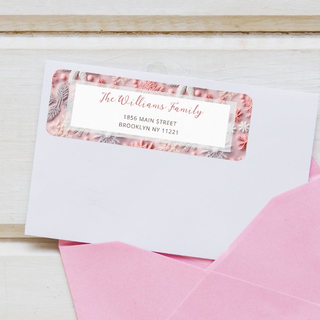 Étiquette d'adresse de retour Baby Shower Flocons  (Créateur téléchargé)
