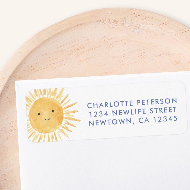 Étiquette d'adresse de retour Baby Shower Soleil (Créateur téléchargé)