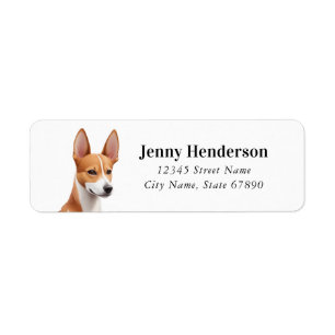 Étiquette d'adresse de retour Basenji