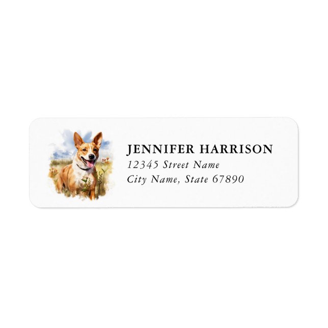 Étiquette d'adresse de retour Basenji (Devant)