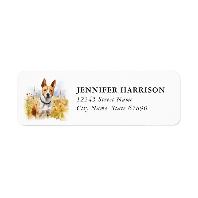 Étiquette d'adresse de retour Basenji (Devant)