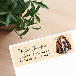 Étiquette d'adresse de retour Basset Hound