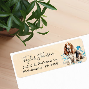 Étiquette d'adresse de retour Basset Hound