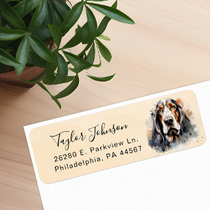 Étiquette d'adresse de retour Basset Hound