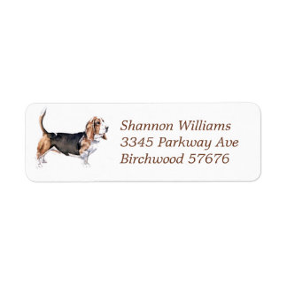 Étiquette d'adresse de retour Bassett Hound