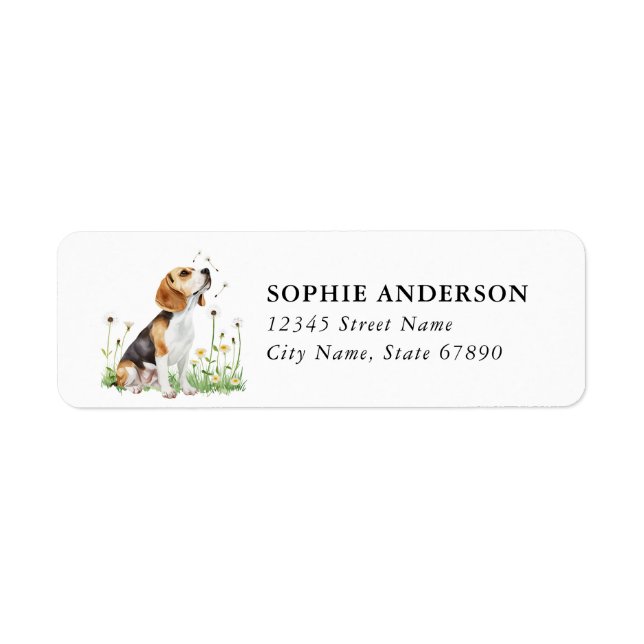 Étiquette d'adresse de retour Beagle (Devant)
