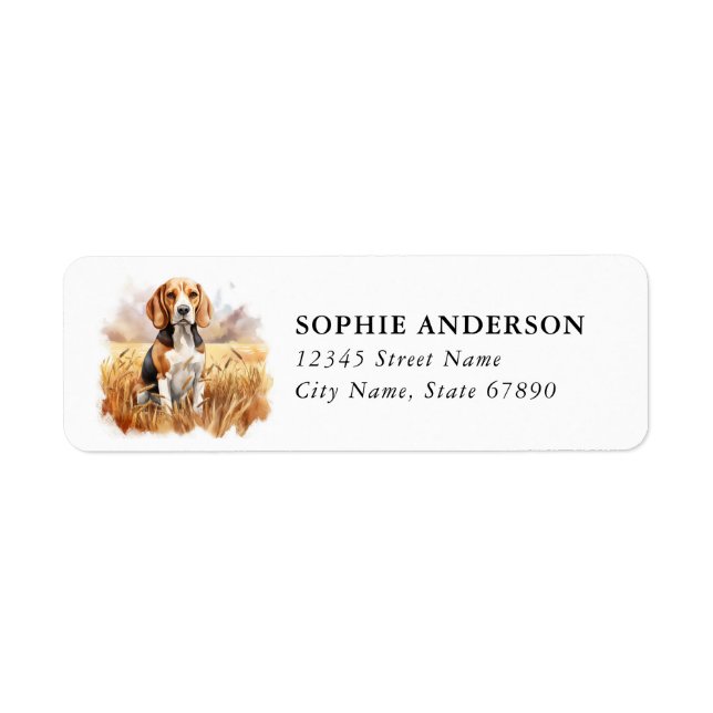 Étiquette d'adresse de retour Beagle (Devant)
