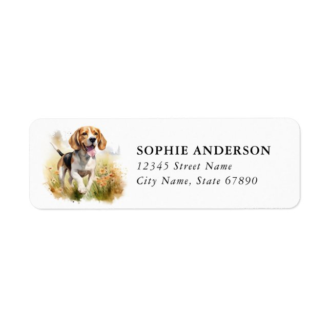 Étiquette d'adresse de retour Beagle (Devant)