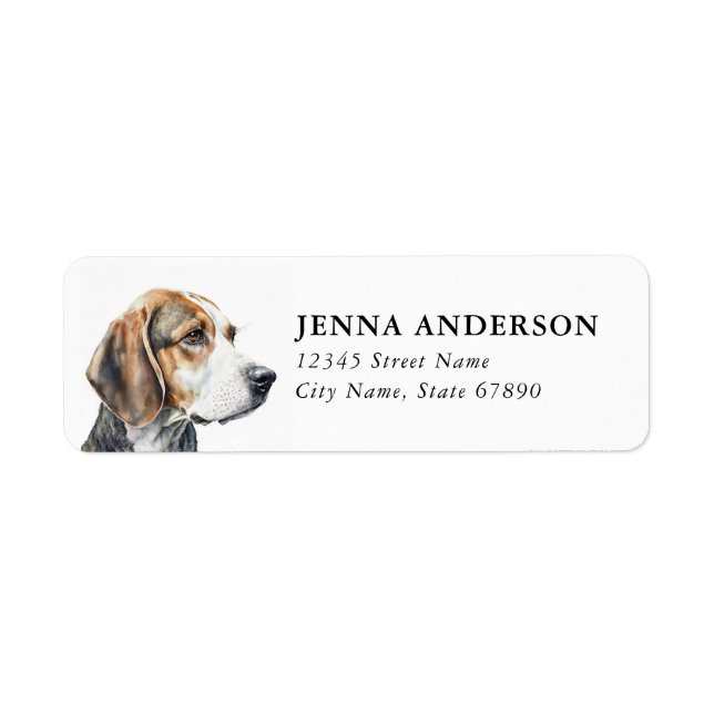 Étiquette d'adresse de retour Beagle (Devant)