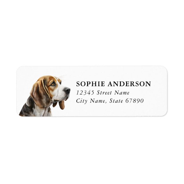 Étiquette d'adresse de retour Beagle (Devant)