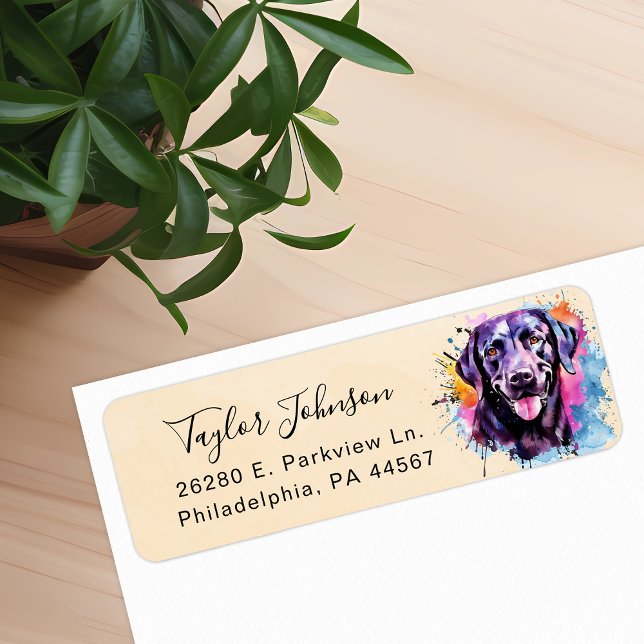 Étiquette d'adresse de retour Black Lab (Créateur téléchargé)