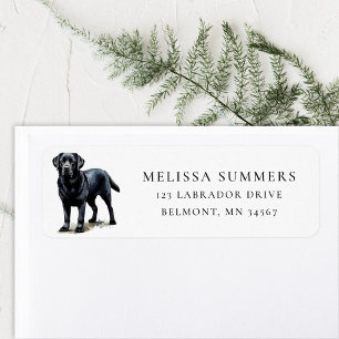 Étiquette d'adresse de retour Black Labrador