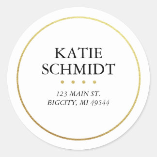 Étiquette d'adresse de retour blanc avec Faux Gold