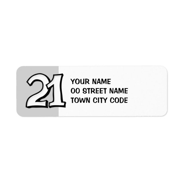 Étiquette d'adresse de retour blanc numéro 21 (Devant)