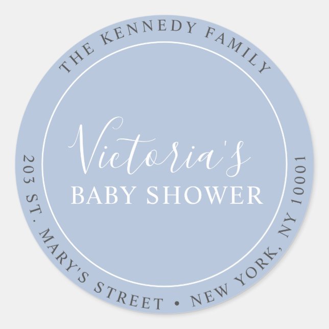 Étiquette d'adresse de retour bleu foncé simple (Devant)