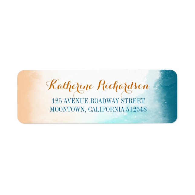 étiquette d'adresse de retour bleu ombre vanille (Devant)