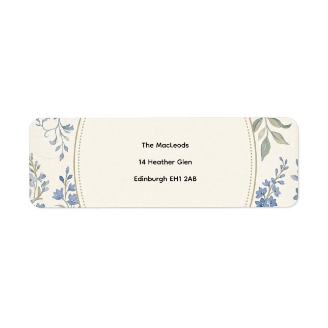 Étiquette d'adresse de retour bleu poussiéreux à s (Devant)