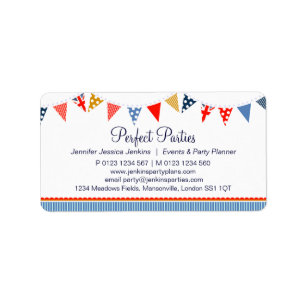 Étiquette d'adresse de retour bleu rouge