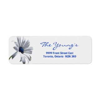 Étiquette d'adresse de retour Blue Daisy - Personn