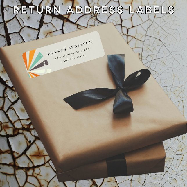 Étiquette d'adresse de retour bohème ensoleillée j (Créateur téléchargé)