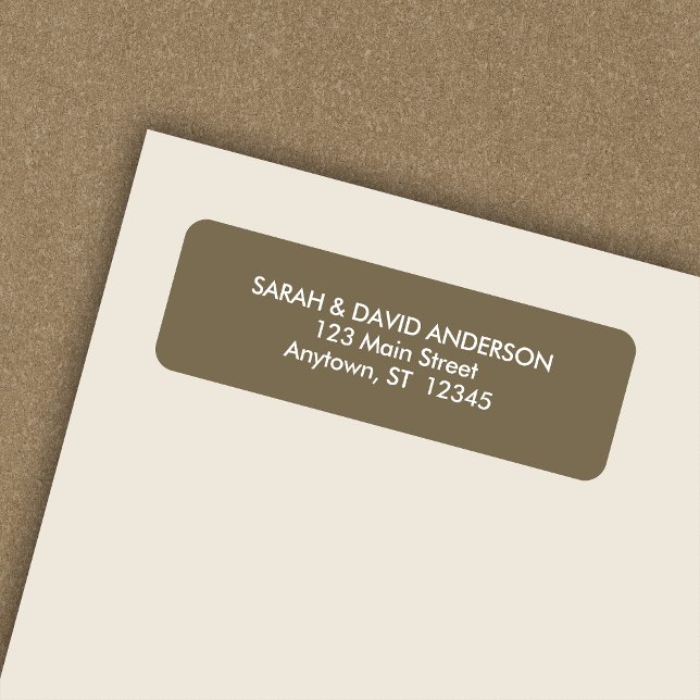 Étiquette d'adresse de retour Brown Burlap simple  (Créateur téléchargé)