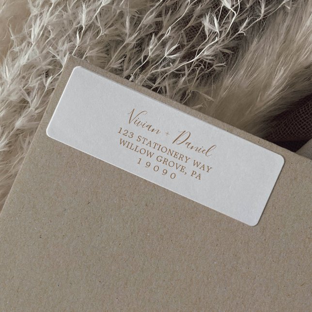 Étiquette d'adresse de retour Brown minimaliste (Créateur téléchargé)