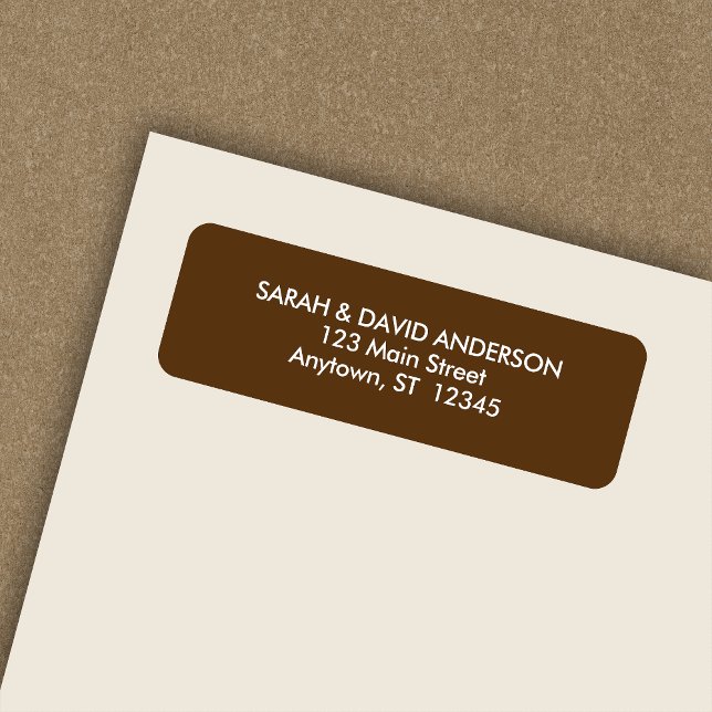 Étiquette d'adresse de retour Brown simple et mode (Créateur téléchargé)