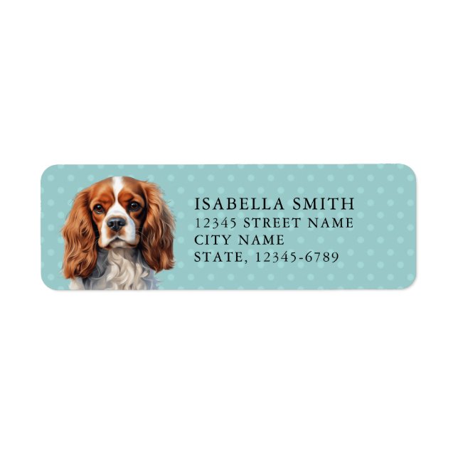 Étiquette d'adresse de retour Cavalier King Charle (Devant)