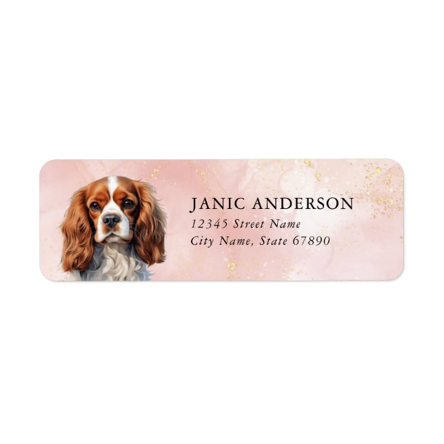 Étiquette d'adresse de retour Cavalier King Charle (Devant)