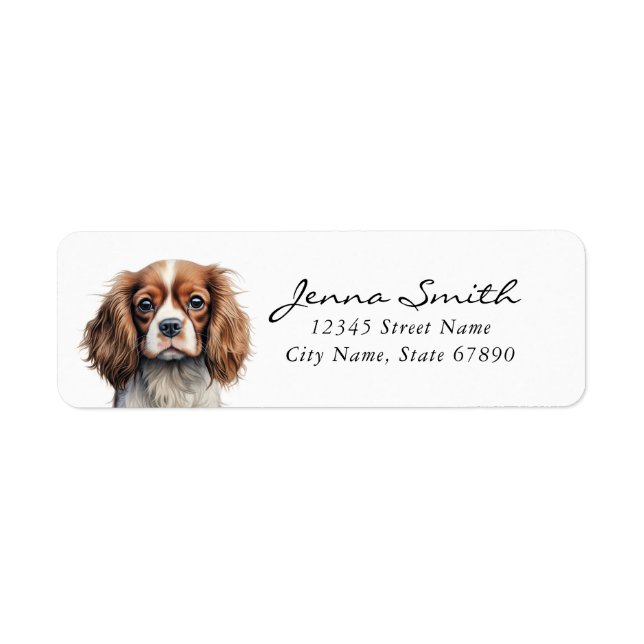 Étiquette d'adresse de retour Cavalier King Charle (Devant)