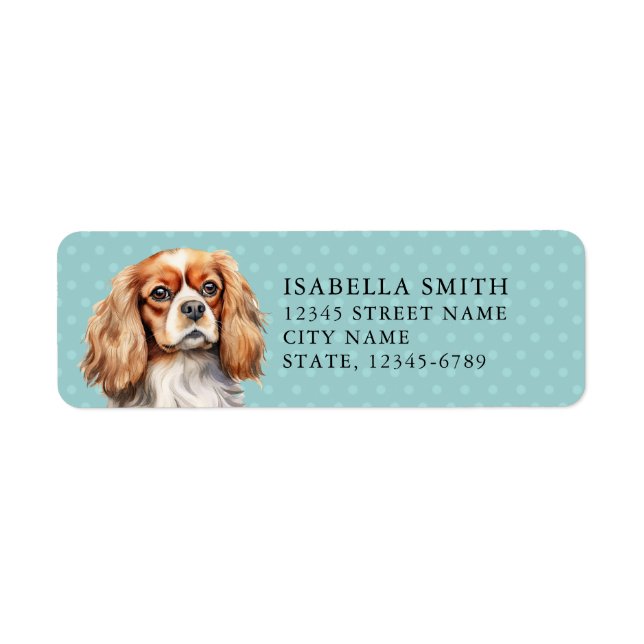 Étiquette d'adresse de retour Cavalier King Charle (Devant)