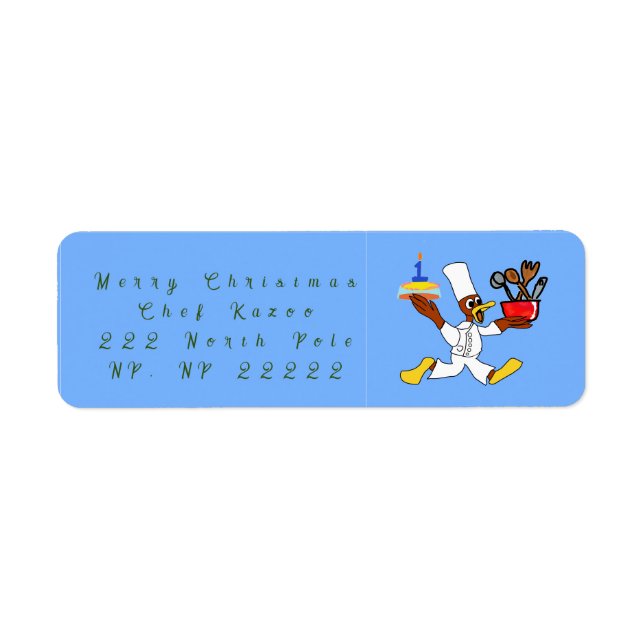 Étiquette d'adresse de retour Chef Ducky Kazoo (Devant)