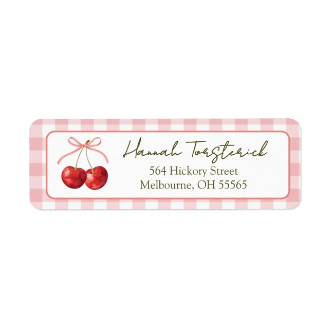 Étiquette d'adresse de retour Cherry Sweet (Devant)
