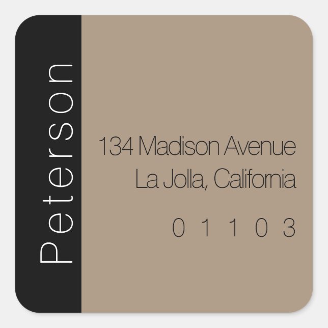 Étiquette d'adresse de retour chic avec accentuati (Devant)